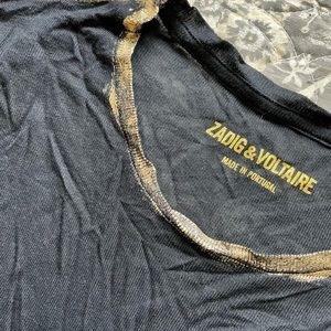 Zadig and Voltaire black and gold trimmed shirt